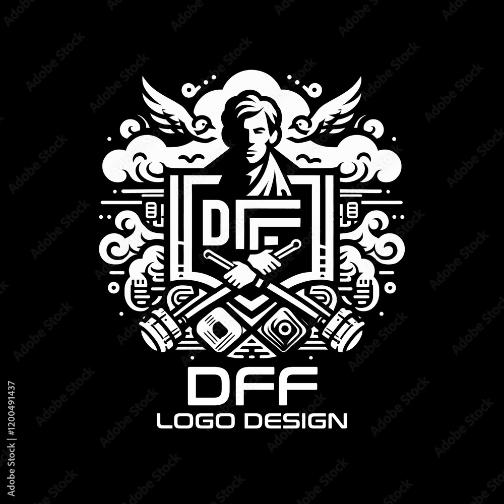 Naklejka premium DFF Vector Logo Design