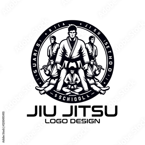 Jiu Jitsu Vector Logo Design