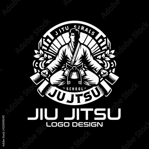 Jiu Jitsu Vector Logo Design