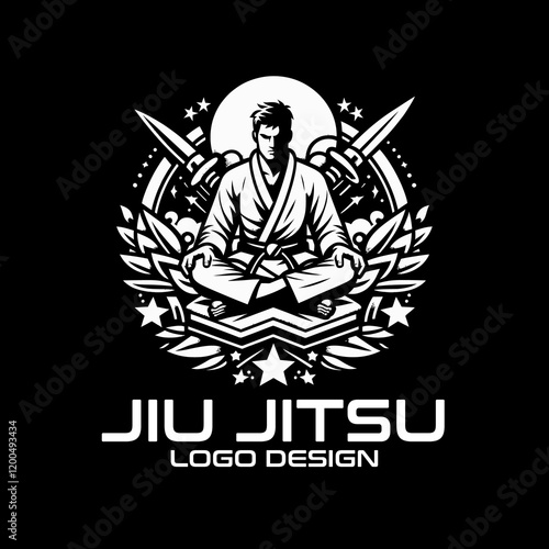 Jiu Jitsu Vector Logo Design