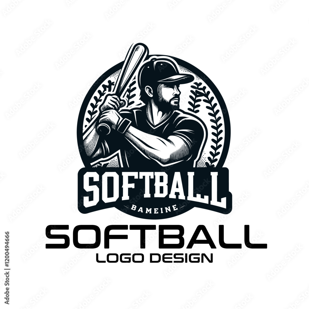 Obraz premium Softball Vector Logo Design