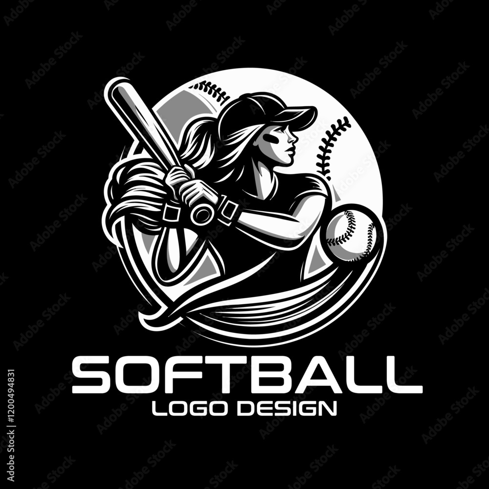 Fototapeta premium Softball Vector Logo Design