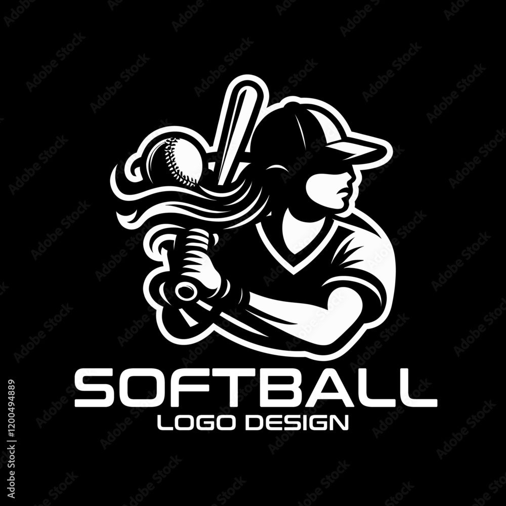 Fototapeta premium Softball Vector Logo Design