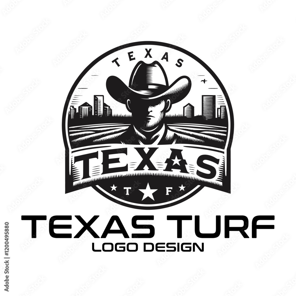 Texas Turf Vector Logo Design Texas Turf Vector Logo Design