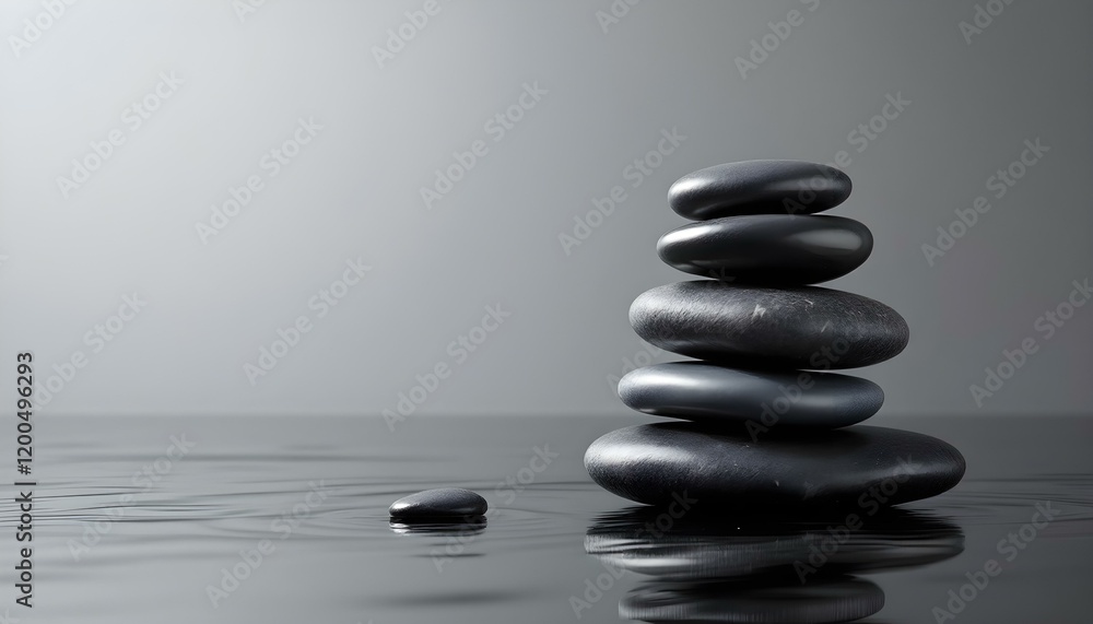 zen, stones, asymmetrical, stack, modern, matte, glossy, textures, polished, black, surface, reflections, subtle, gradient, gray, background, 8K, resolution, balance, harmony, calm, minimalist, zen, stones, asymmetrical, stack, modern, matte, glossy, textures, polished, black, surface, reflections, subtle, gradient, gray, background, 8K, resolution, balance, harmony, calm, minimalist,