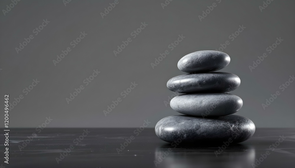 zen, stones, asymmetrical, stack, modern, matte, glossy, textures, polished, black, surface, reflections, subtle, gradient, gray, background, 8K, resolution, balance, harmony, calm, minimalist, zen, stones, asymmetrical, stack, modern, matte, glossy, textures, polished, black, surface, reflections, subtle, gradient, gray, background, 8K, resolution, balance, harmony, calm, minimalist,