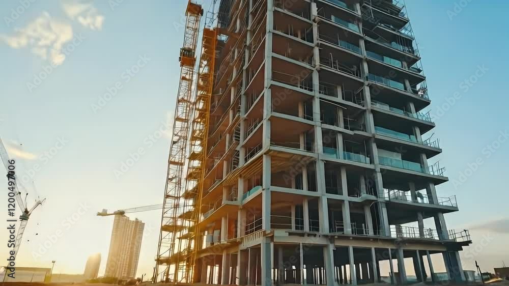 Modern Skyscraper Under Construction Modern Skyscraper Under Construction