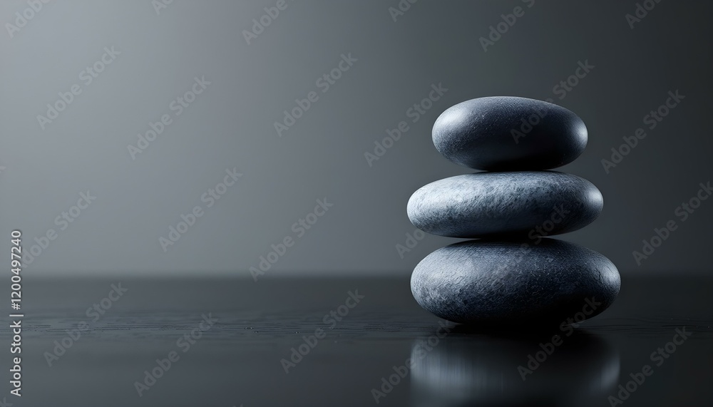 zen, stones, asymmetrical, stack, modern, matte, glossy, textures, polished, black, surface, reflections, subtle, gradient, gray, background, 8K, resolution, balance, harmony, calm, minimalist, zen, stones, asymmetrical, stack, modern, matte, glossy, textures, polished, black, surface, reflections, subtle, gradient, gray, background, 8K, resolution, balance, harmony, calm, minimalist,