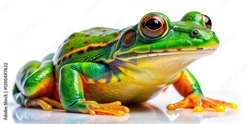 Fototapeta premium Frog on White Background - High-Resolution AI Art