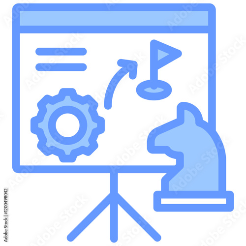 Operational Strategy Blue Icon