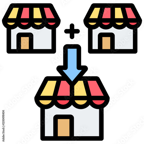 Merger Outline Color Icon