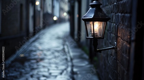 Solitary Lantern on a Rainy Night