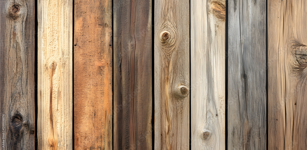Fototapeta premium Reclaimed Barn Wood with Rustic Charm, Knots, Cracks, and Natural Imperfections