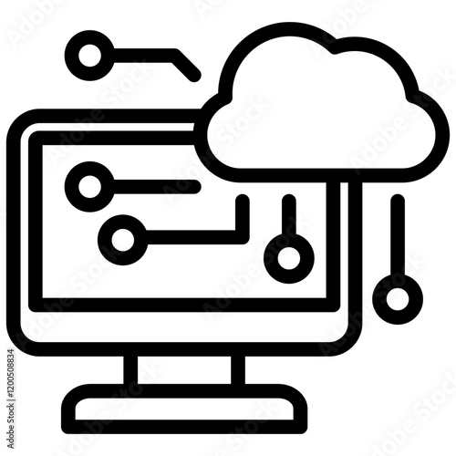 Cloud Computing Outline Icon