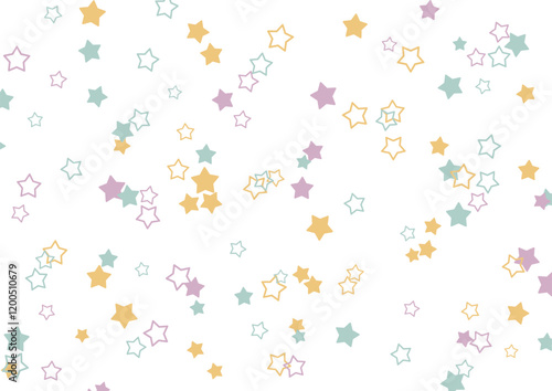 カラフルな星の背景素材