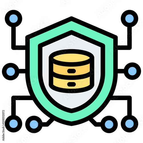 Cyber Security Outline Color Icon
