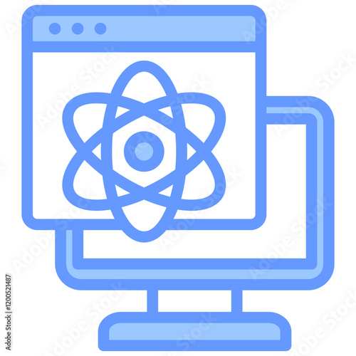Quantum Computing Blue Icon