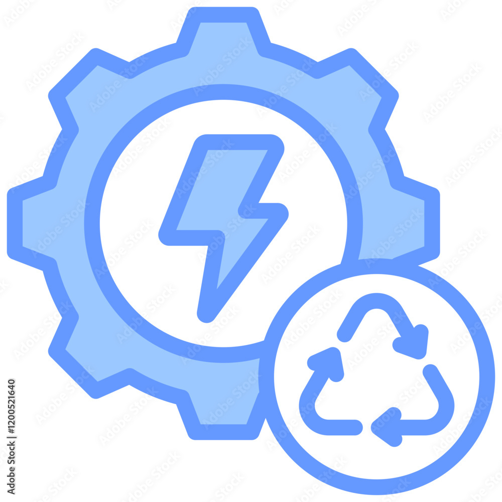 Renewable Energy Technology Blue Icon Renewable Energy Technology Blue Icon