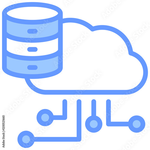 Cloud Storage Blue Icon