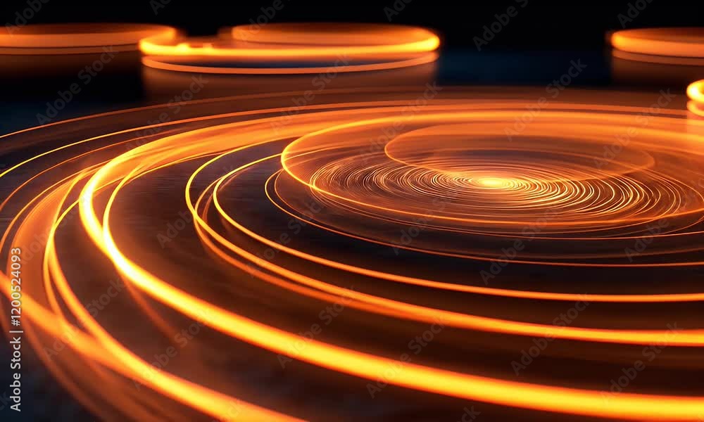 Abstract swirling light trails, dark background, digital art, tech concept Abstract swirling light trails, dark background, digital art, tech concept