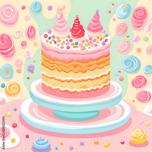 cute cake pattern background