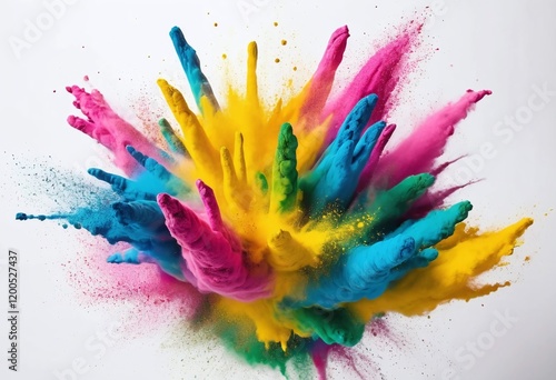 Bright and Joyful Holi Color Splash Captured Mid-Air photo