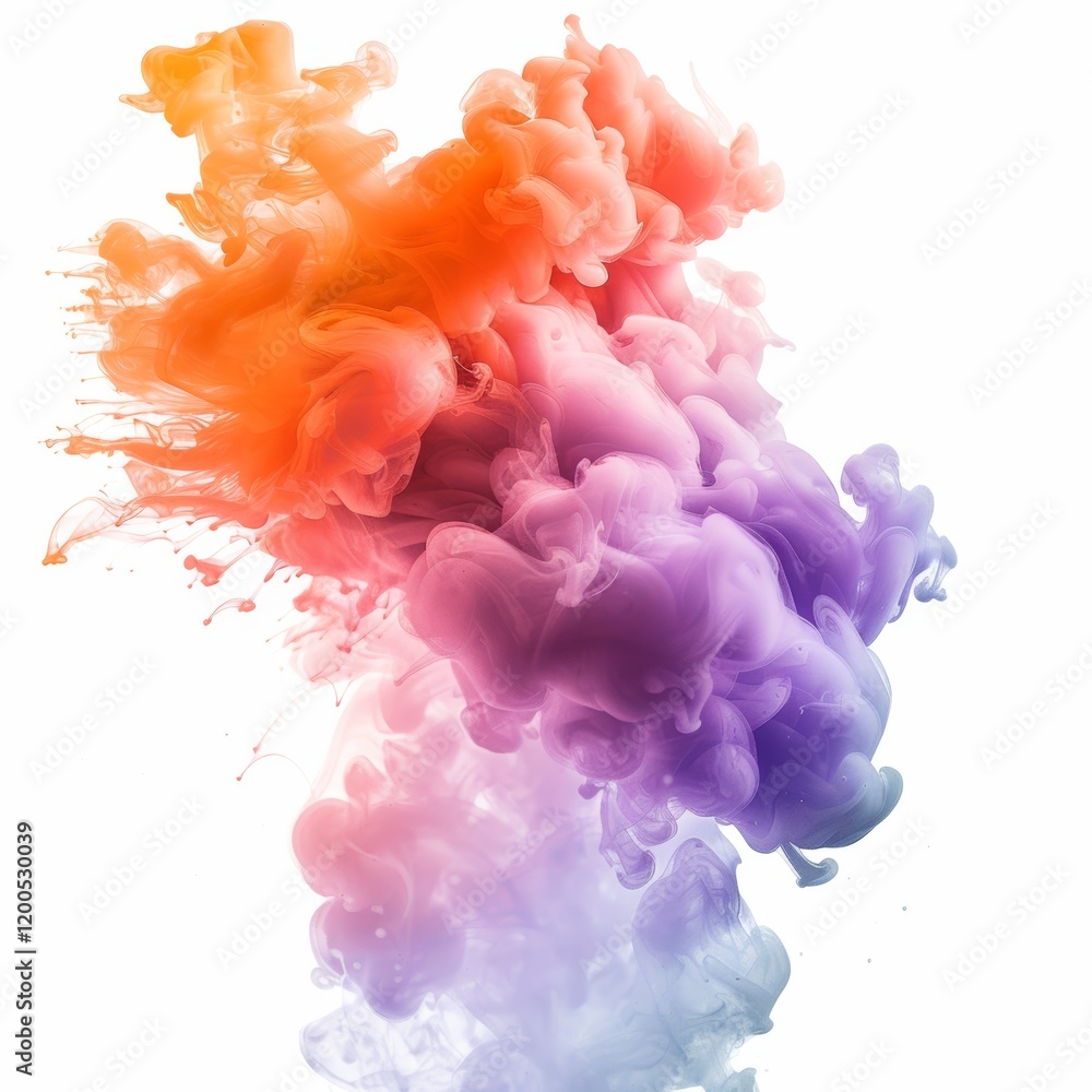 Fototapeta premium A colorful smoke burst, dynamic gradient patterns