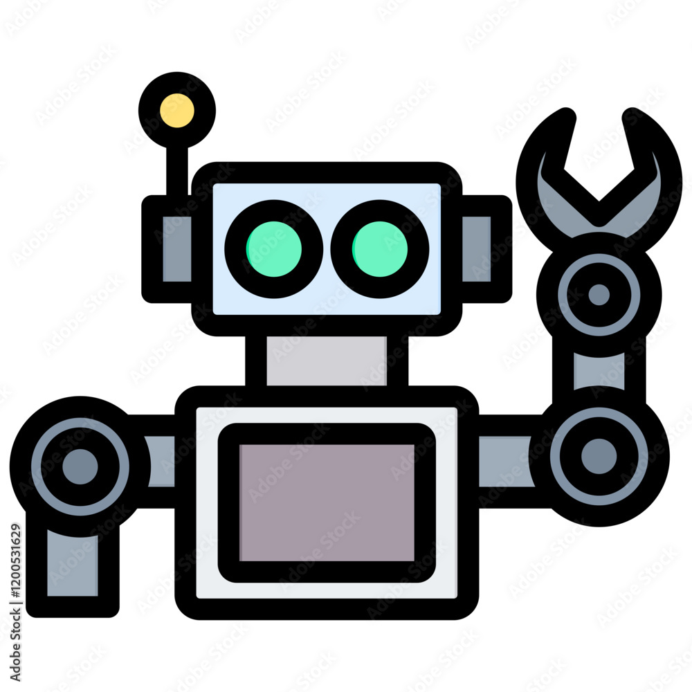 Fototapeta premium Robotic Outline Color Icon