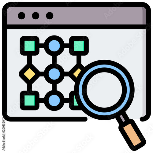 Pattern Analysis Outline Color Icon