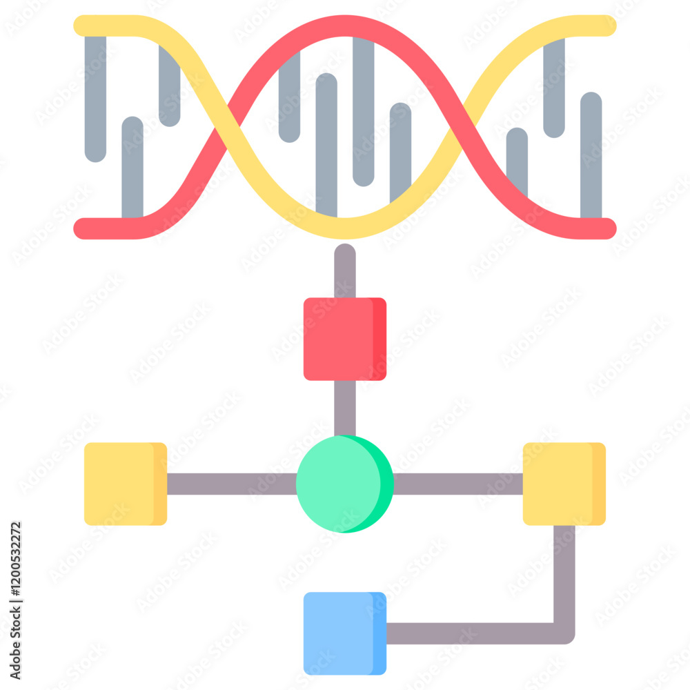 Genetic Algorithm Flat Icon Genetic Algorithm Flat Icon