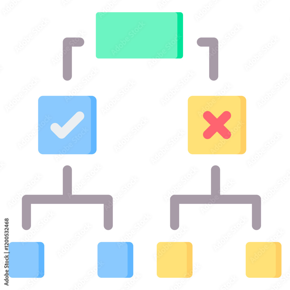 Decision Trees Flat Icon Decision Trees Flat Icon