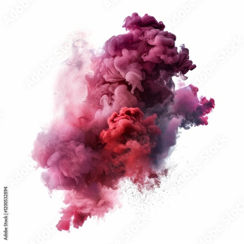A colorful smoke burst, burgundy and maroon shades