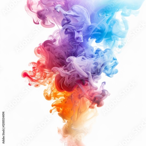 A colorful smoke burst, intricate swirls