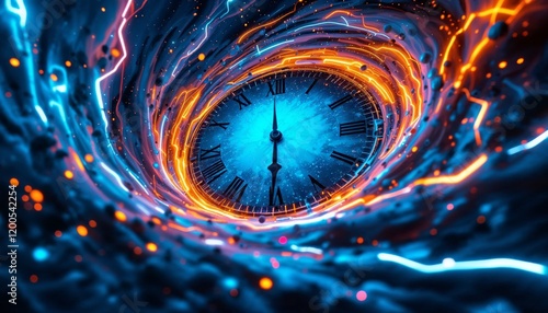 Wallpaper Mural Time vortex, time travel, time portal concept. Abstract time warp, time machine. Torontodigital.ca