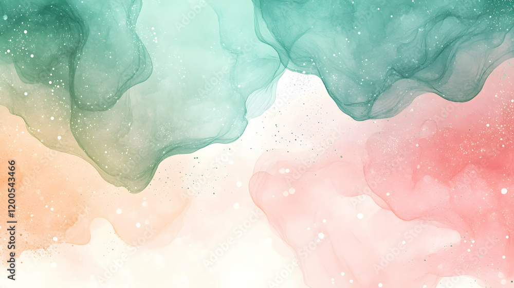Fototapeta premium Abstract Alcohol Ink Painting in Pastel Colors, art, background, texture, design, peach