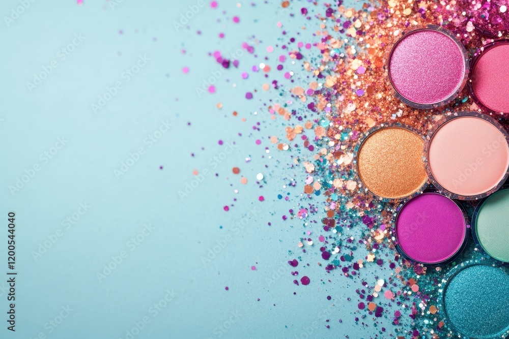 Explosive Colors of a Vibrant Eyeshadow Palette with Sparkling Glitter Explosive Colors of a Vibrant Eyeshadow Palette with Sparkling Glitter