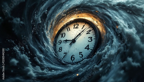 Wallpaper Mural Time, clock in vortex. Concept of time management, deadline, and time travel. Torontodigital.ca
