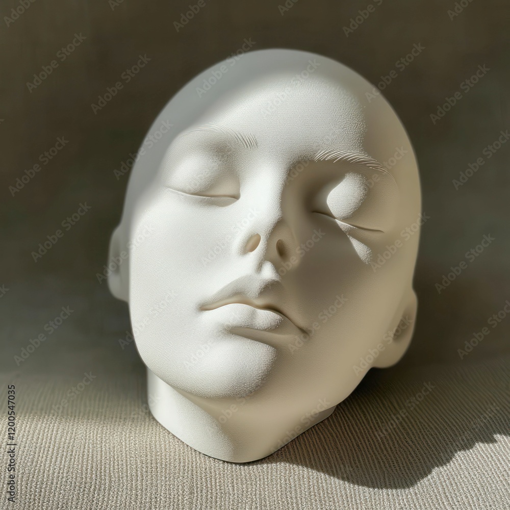 minimalist sculpture of a serene face with closed eyes, smooth white texture, elegant expression, artistic and calming design. minimalist sculpture of a serene face with closed eyes, smooth white texture, elegant expression, artistic and calming design.