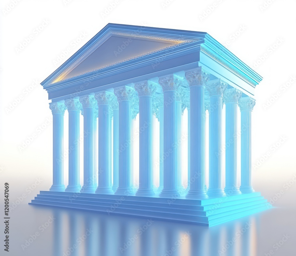 Obraz premium Classical Temple Architecture Design - Ethereal 3D Banking Concept