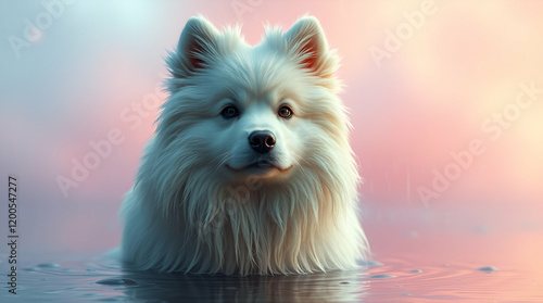pomeranian dog in the snow