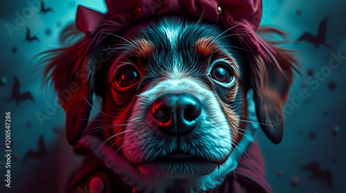 portrait of a dog with a scarf