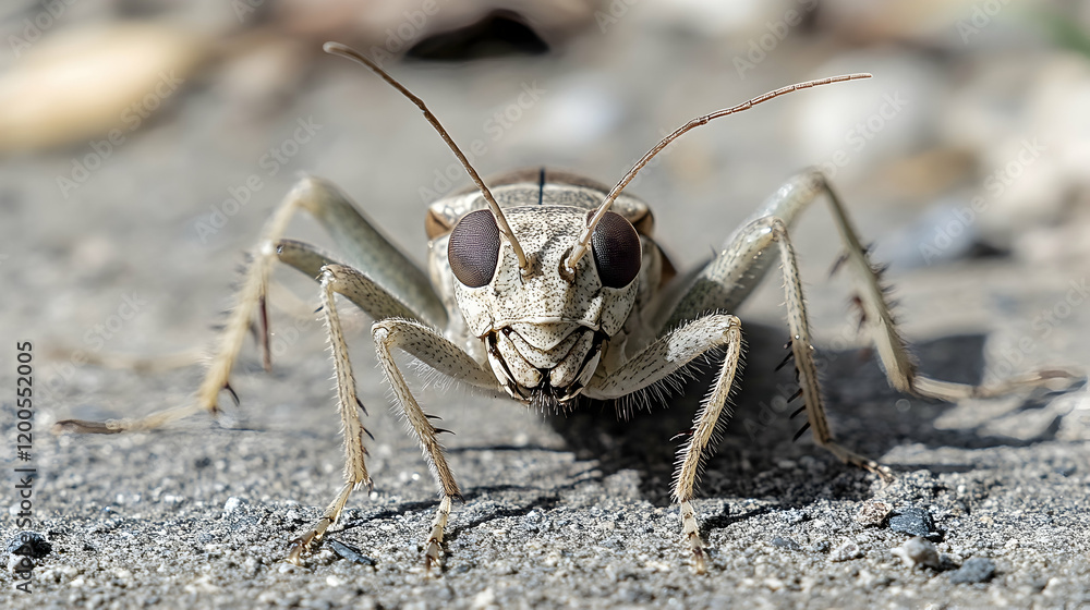 Close-up of a Pale Insect on the Ground, bug, macro, detail, nature, wildlife