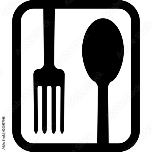 Fork and spoon logo, icon, sign vector