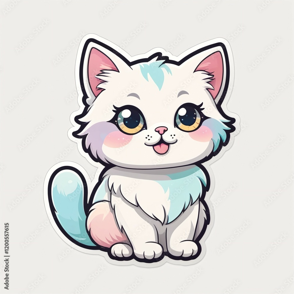 Cat Sticker , Kitty decal, Feline sticker, Cat illustration, Kitten badge, Cat design, Purrfect sticker, Cat motif, Feline graphic, Cat-themed sticker, Whiskered sticker. Cat Sticker , Kitty decal, Feline sticker, Cat illustration, Kitten badge, Cat design, Purrfect sticker, Cat motif, Feline graphic, Cat-themed sticker, Whiskered sticker.