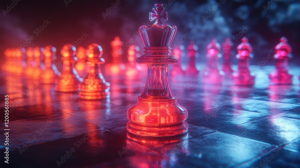 Vibrant Chess King Symbolizing Leadership and Patriotism in Strategic Competition Vibrant Chess King Symbolizing Leadership and Patriotism in Strategic Competition