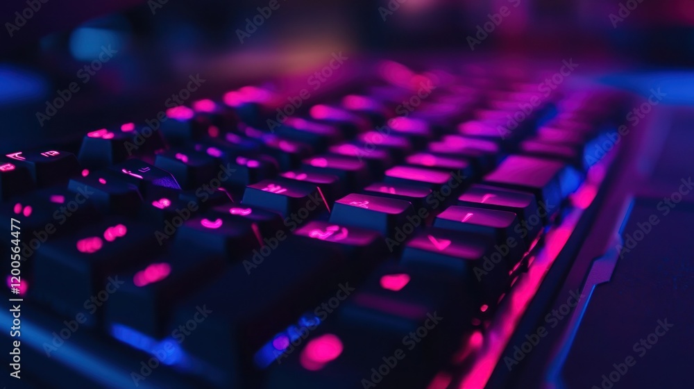 Cyberpunk Keyboard: Neon Glow, Digital Realm Cyberpunk Keyboard: Neon Glow, Digital Realm