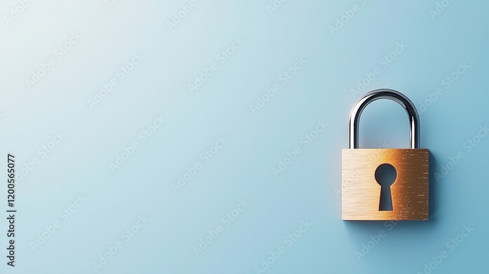 Secure Padlock on Blue Background for Privacy Concept Secure Padlock on Blue Background for Privacy Concept
