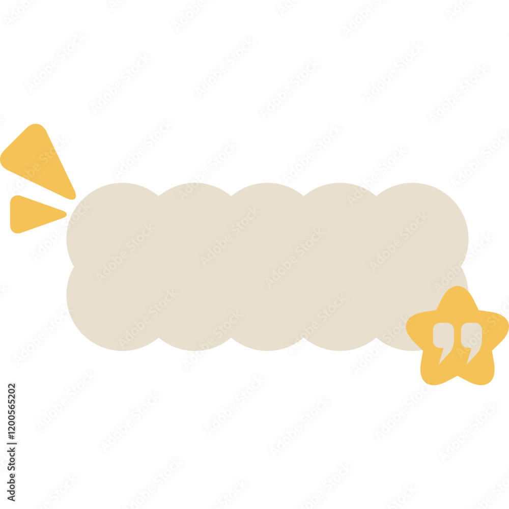 Quote box, cloud, speech bubble with star vector Quote box, cloud, speech bubble with star vector