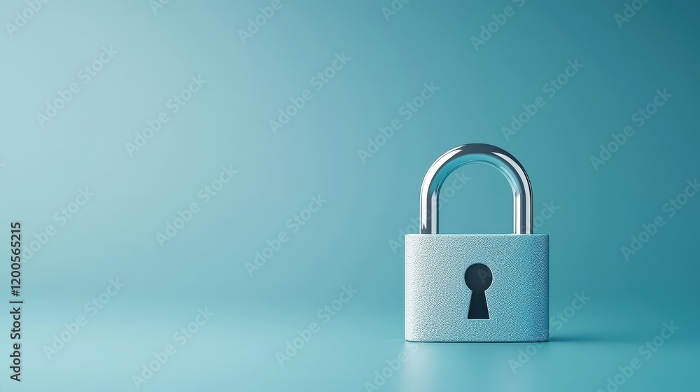 Lock on a Blue Background for Security Concept Lock on a Blue Background for Security Concept
