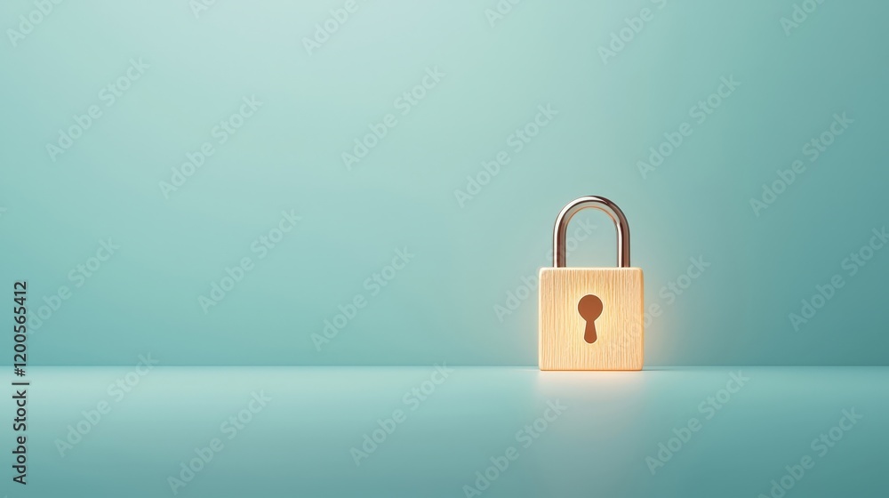 Secure Lock on Minimalist Background Secure Lock on Minimalist Background